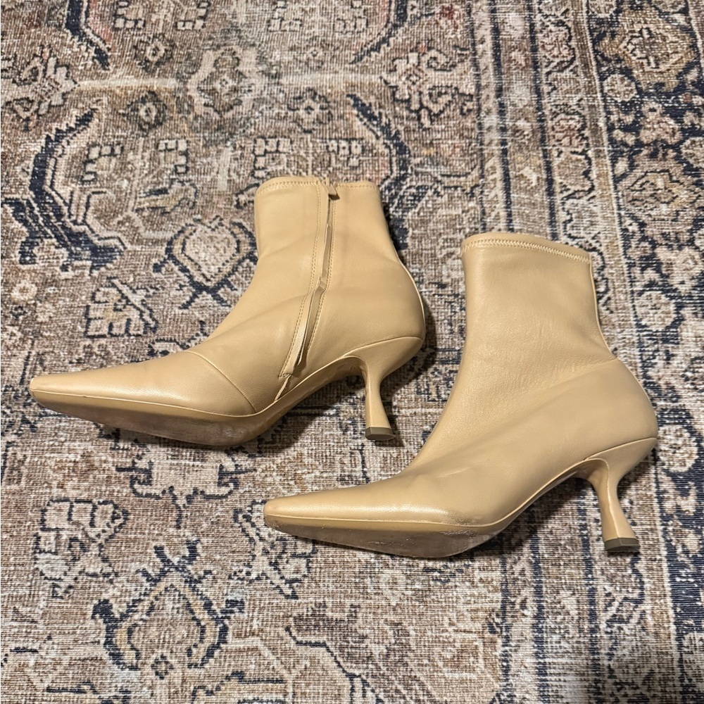 Loeffler Randall Thandy Leather Boot Ankle Bootie Bisque Tan Womens size 9 - Picture 6 of 9